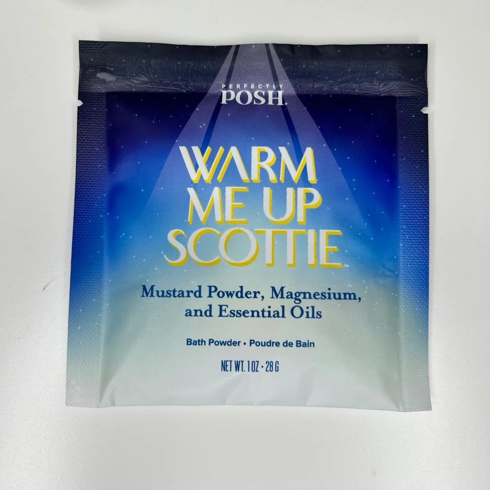 Perfectly‎ Posh NWT Sheet Mask Stay Cool & Bath Powder Warm Me Up Scottie